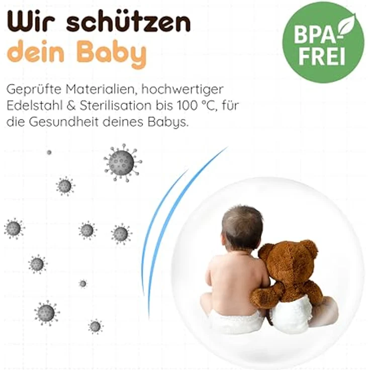 BEBELUX V2 Lux Mommy Kit, Babyflaschenwärmer mit 15-Flaschen Kapazität, BPA-frei, Sterilisation bis 100 °C, beige – Bild 3