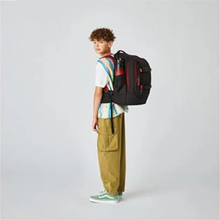 satch pack, ergonomischer Schulrucksack mit 30L Stauraum, standfest, individuell anpassbar, reflektierend, Fire Phantom - Schwarz – Bild 8