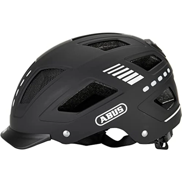 ABUS Fahrradhelm mit Licht - Hyban 2.0 LED - Vorder- und Rücklicht & robuste Hartschale - für Damen und Herren - Schwarz Matt, M (52-58 cm) – Bild 3