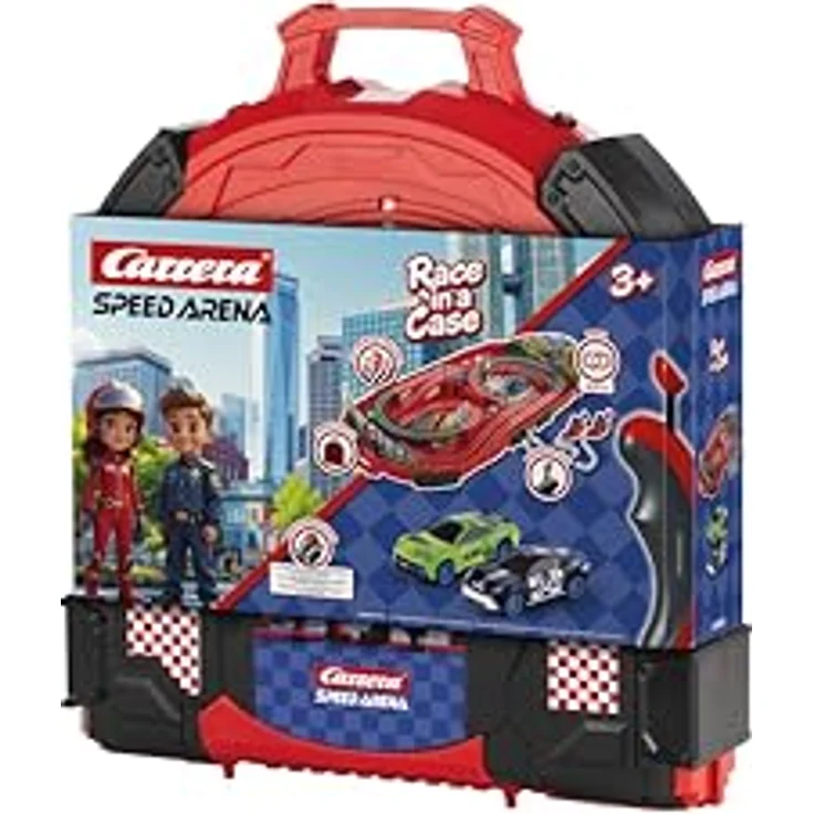 Carrera® Autorennbahn SPEED ARENA Police Chase, 2,77 m Streckenlänge mit Carrera Green Racer und Polizeifahrzeug, tragbar und batteriebetrieben – Bild 2