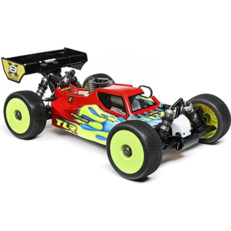 TEAM LOSI RACING 1/8 8IGHT-X/E 2.0 Combo 4X4 Nitro/Electric Race Buggy Kit, mit Center Diff Setup und aktualisiertem Elektronikfach, in neonblauer Farbe – Bild 5
