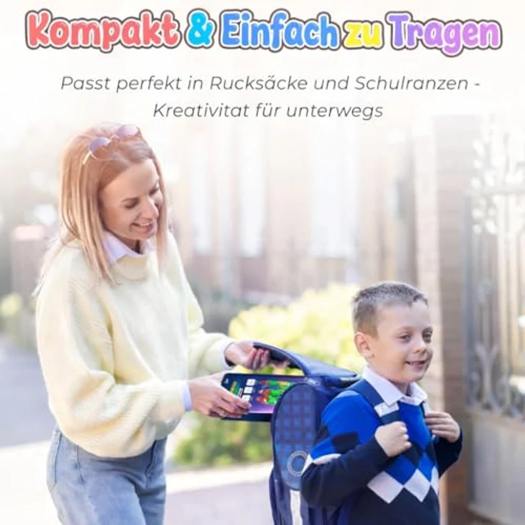 Desire Deluxe Mikro Magnetische Bausteine, 18-teiliges STEM Lernspielzeug im Reiseformat mit Glitzer für Kinder ab 3 Jahren – Bild 3