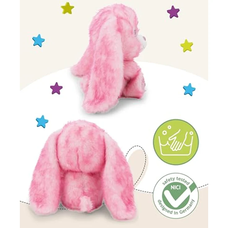 NICI Kuscheltier GLUBSCHIS Hase Flommi-Fun, 25cm, pink, superweiches Plüsch, ideales Geschenk für Kinder & Erwachsene, mit Glitzeraugen und langen Schlappohren – Bild 3