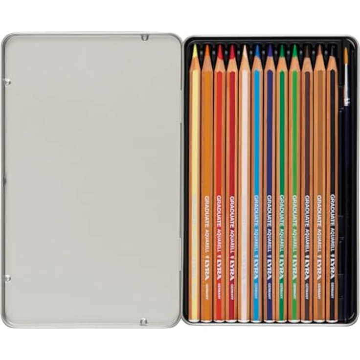 LYRA 2881120 Aquarellstifte, hexagonal, leuchtende Farben, Metalletui mit 12 Stiften, PEFC-zertifiziert – Bild 2