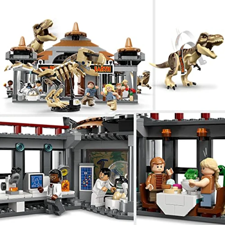 LEGO 76961 Jurassic Park Angriff des T. rex und des Raptors aufs Besucherzentrum, Dinosaurier Spielzeug für Kinder ab 12 Jahren – Bild 3