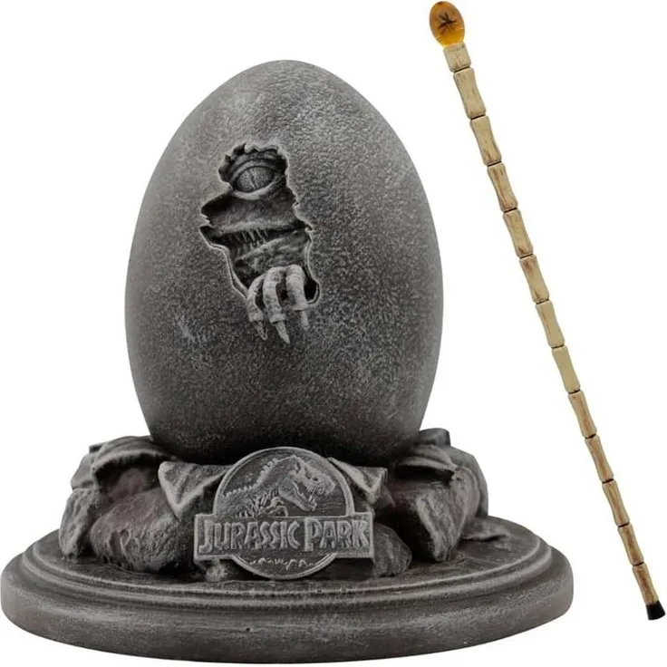 Fanattik Jurassic Park 30th Anniversary Replik Set, Ei mit Steineffekt und John Hammond Stock, limitiert auf 1993 Exemplare