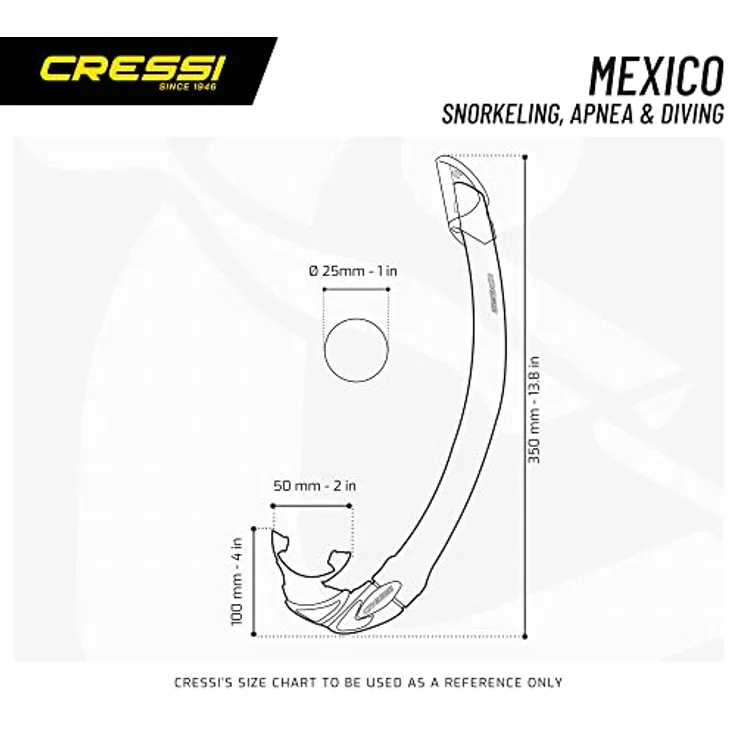 Cressi Unisex Erwachsene Mexico Schnorchel, Schwarz, Einheitsgröße – Bild 5