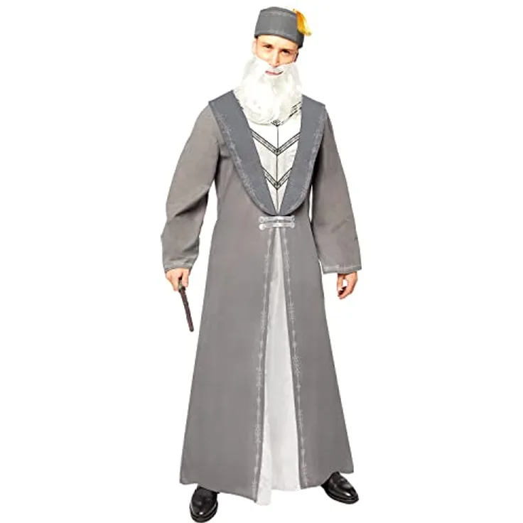 Amscan - Erwachsenenkostüm Dumbledore aus Harry Potter, Umhang, Hut, Bart, Schulleiter Hogwarts, Zauberer, Magier - Preisvergleich