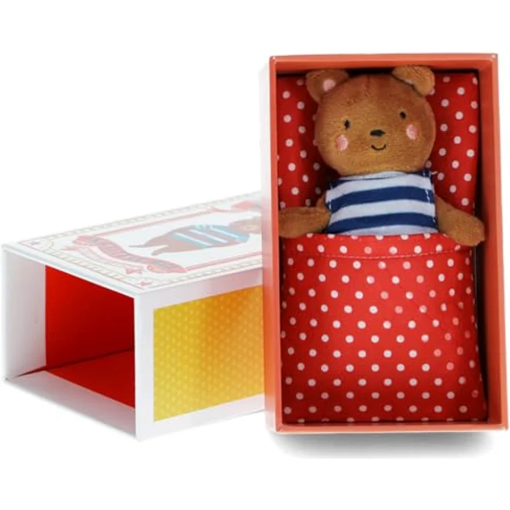 "Rex London Kuscheltier Plüschfigur Mini-Bär in Geschenkbox, ca. 14 x 9,2 x 6 cm, Niedlicher Bär in alter Streichholzschachtel, ca. 11,5 cm" – Bild 2
