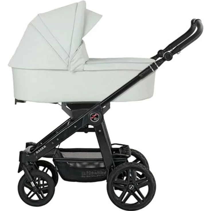Hartan Kinderwagenset Racer GTS, Salbeigrün, 3-teilig mit ergonomischer Babywanne, umsetzbarem Sportsitz und kugelgelagerten Rädern, Made in Germany – Bild 7