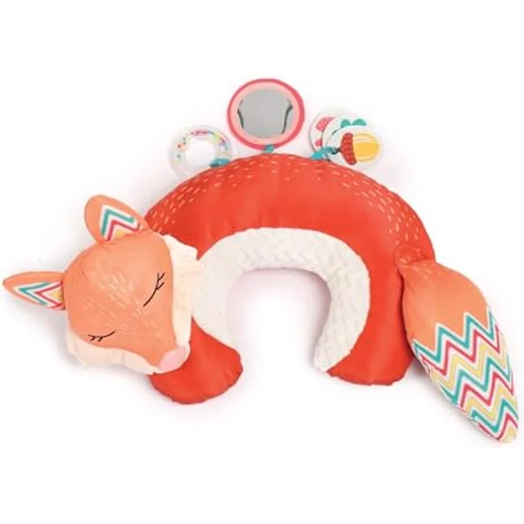LUDI Fox Activity Pillow, Aktivierungsspiel für Babys ab 3 Monaten, 5 sensorische Aktivitäten zur Entwicklung der Sinne und Muskelstärkung in der Bauchlage – Bild 1