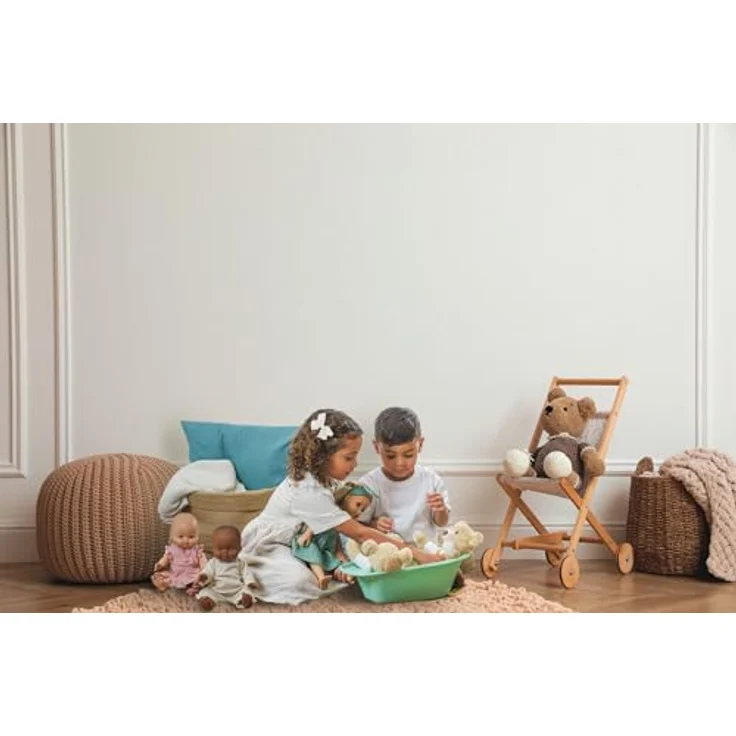 Heless 1424 - Puppenkleidung aus 100% Bio-Baumwolle, 2-teiliges Set mit Kleid und Haarband in Salbeigrün – Bild 5