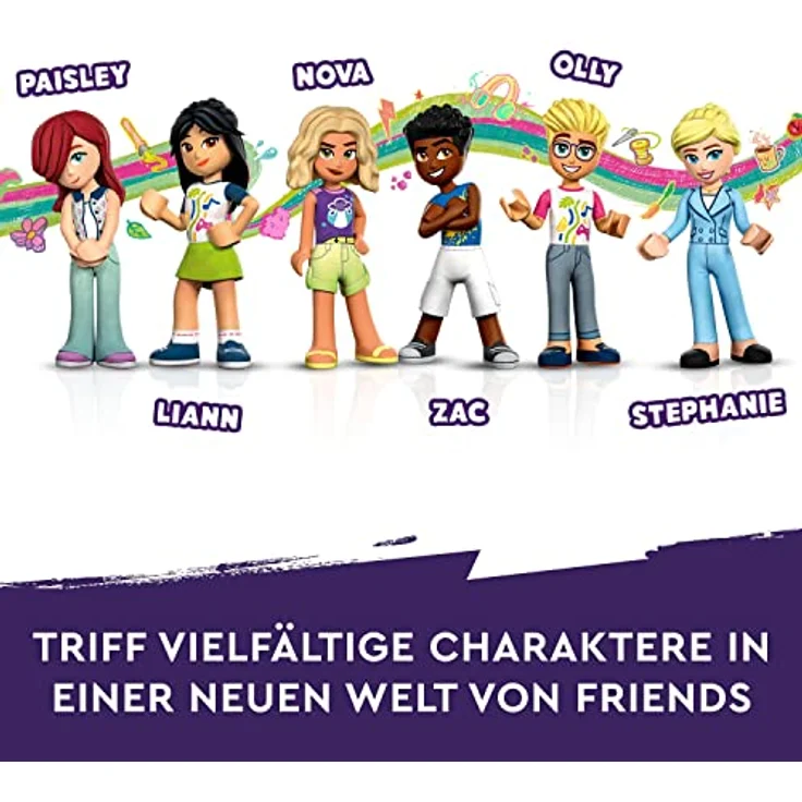 LEGO 41748 Friends Heartlake City Gemeinschaftszentrum, modular Building mit Kunst- und Aufnahmestudios, Spiel-Zimmer mit 6 Mini-Puppen inklusive Pickle der Hund, Spielzeug für Kinder – Bild 3