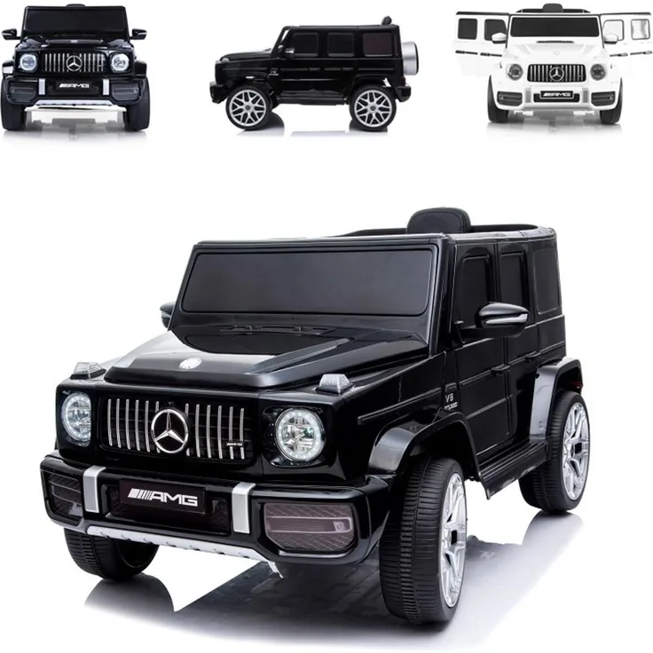 Chipolino Kinder Elektroauto Mercedes-Benz AMG G63, SUV mit Vierradfederung, MP3, Schwarz, geeignet für 3-8 Jahre, 2 Motoren, Fernbedienung, LED-Leuchten