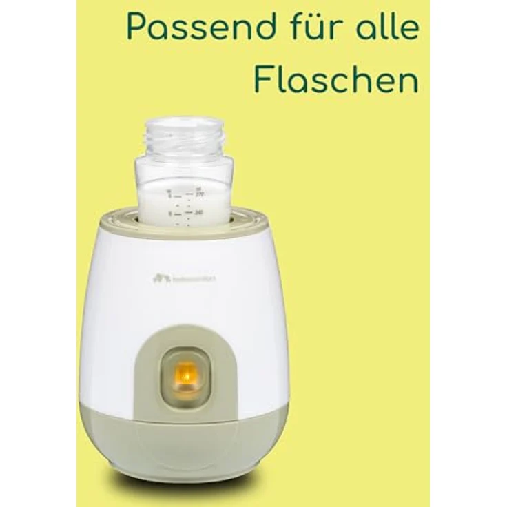Bebeconfort Express Elektrischer Flaschenwärmer, schnelles Aufheizen für Babyflaschen bis 240ml, optimale Temperatur bei 37°, Weiß & Grün – Bild 4