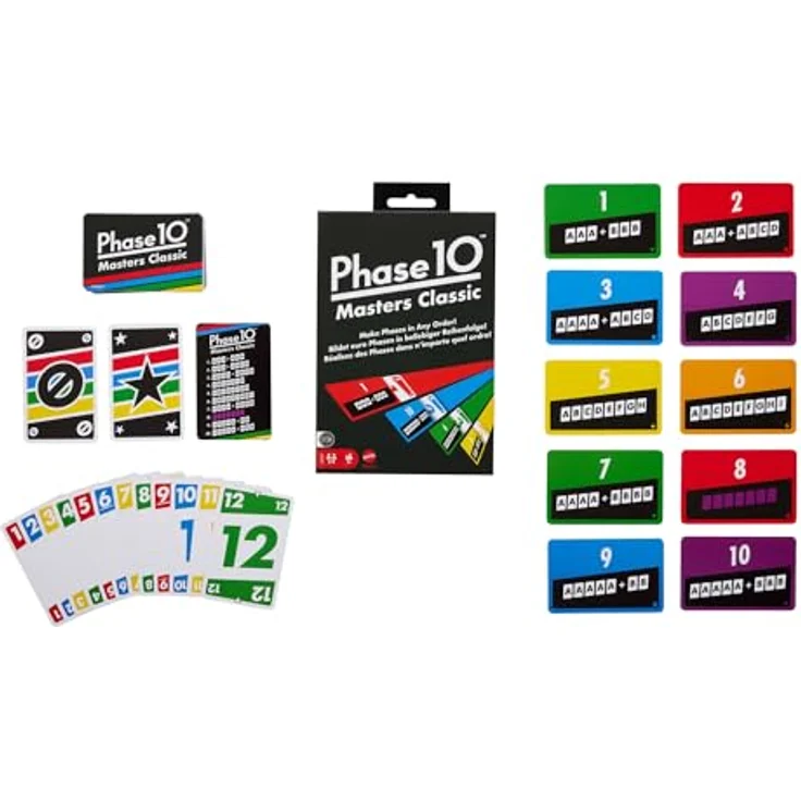 MATTEL GAMES Phase 10 Masters Classic, Kartenspiel mit neuen Spielvarianten, Mehrfarbig – Bild 2