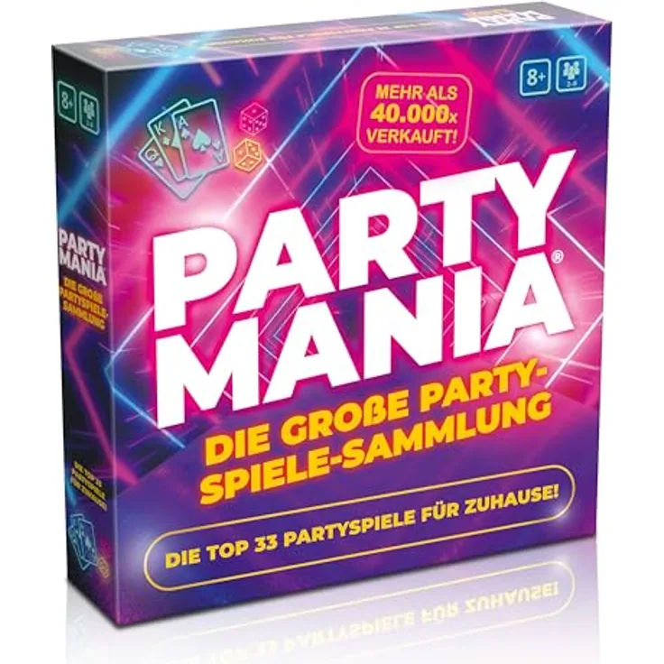 Gomazing Partymania – Die große Partyspiele-Sammlung mit 33 alkoholfreien Spielen für 2–8 Spieler ab 8 Jahren, ideal für Familie, Freunde und Spieleabende