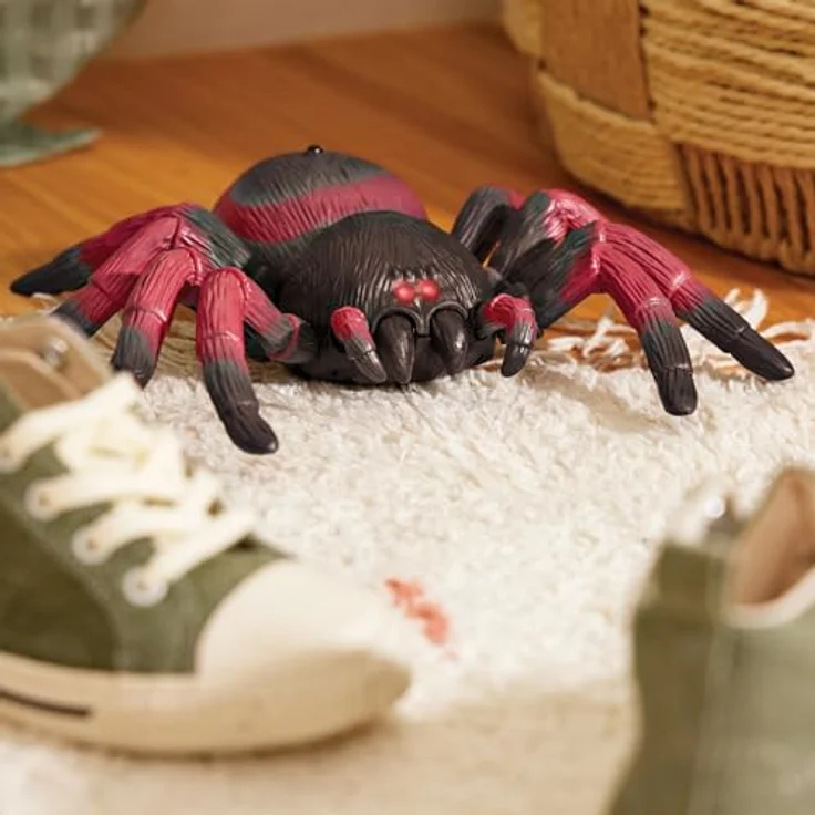 Terra Ferngesteuerte Spinne Rot – RC Vogelspinne mit leuchtenden LED Augen und Fernbedienung – Tarantula Spielzeug ab 3 Jahre – Bild 5
