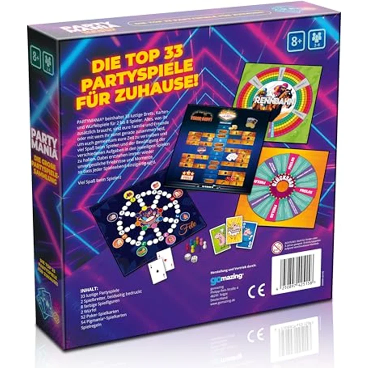 Gomazing Partymania – Die große Partyspiele-Sammlung mit 33 alkoholfreien Spielen für 2–8 Spieler ab 8 Jahren, ideal für Familie, Freunde und Spieleabende – Bild 4