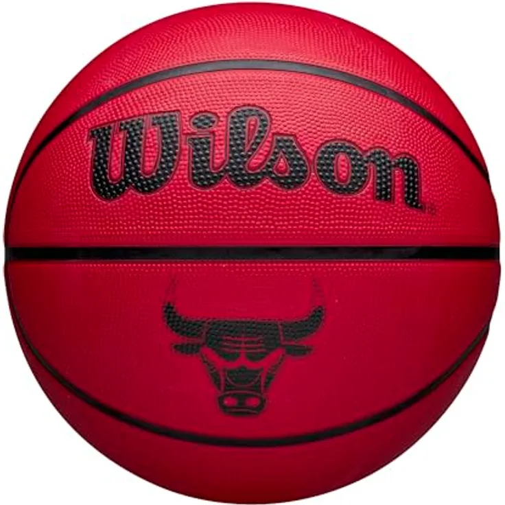 Wilson NBA Team Tribute Solid Basketball, Chicago Bulls, dreischichtige Konstruktion mit integriertem Design