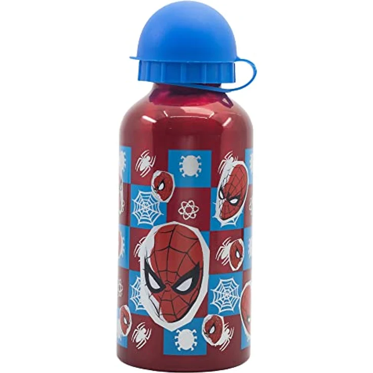Stor 400 ML Kinder Aluminiumflasche, offiziell lizenziertes Spiderman Design, BPA-frei – Bild 1