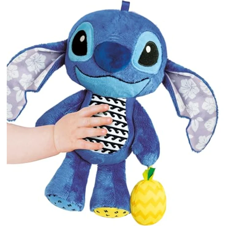 Clementoni® Plüschfigur Disney Baby, Stitch, Erste Aktivitäten, Made in Europe, Süßer Spielkamerad für unterwegs, waschbar – Bild 5