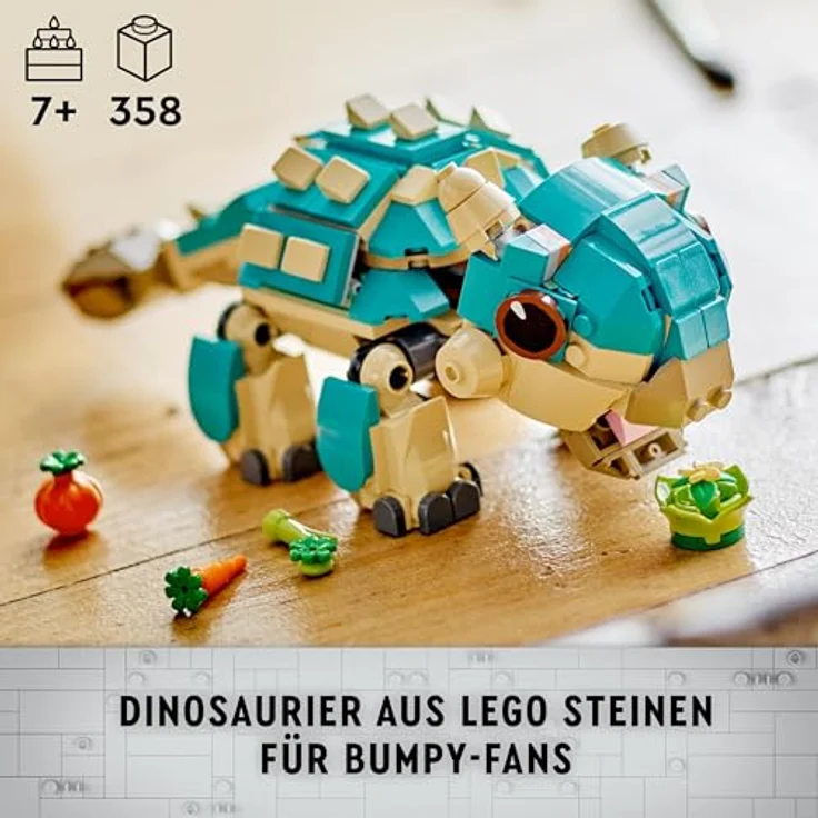 LEGO Jurassic World Baby Bumpy: Ankylosaurus, baubarer Spielzeug-Dinosaurier für Fans von Jurassic World: Neue Abenteuer, Geschenk für Jungen und Mädchen ab 7 Jahren 76962 – Bild 2