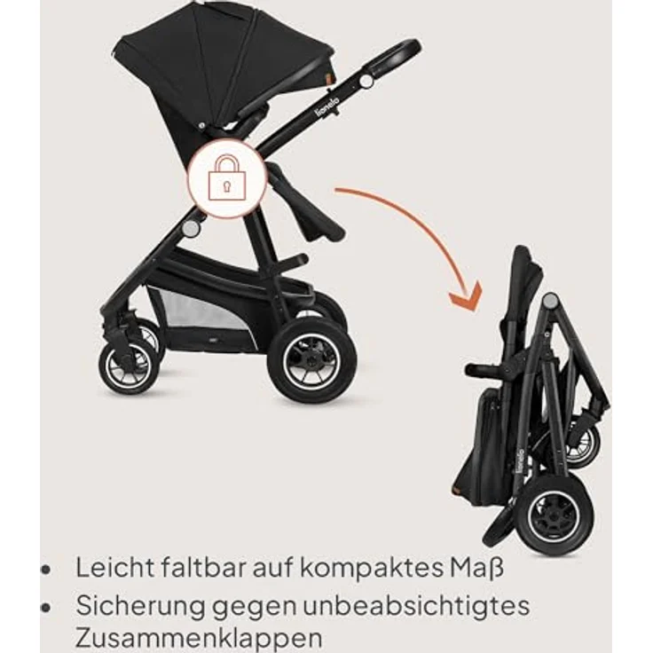 Lionelo Bianka, 3 in 1 Kombikinderwagen mit Autositz, Buggy und Reisewiege, ADAC-zertifiziert, grau – Bild 8