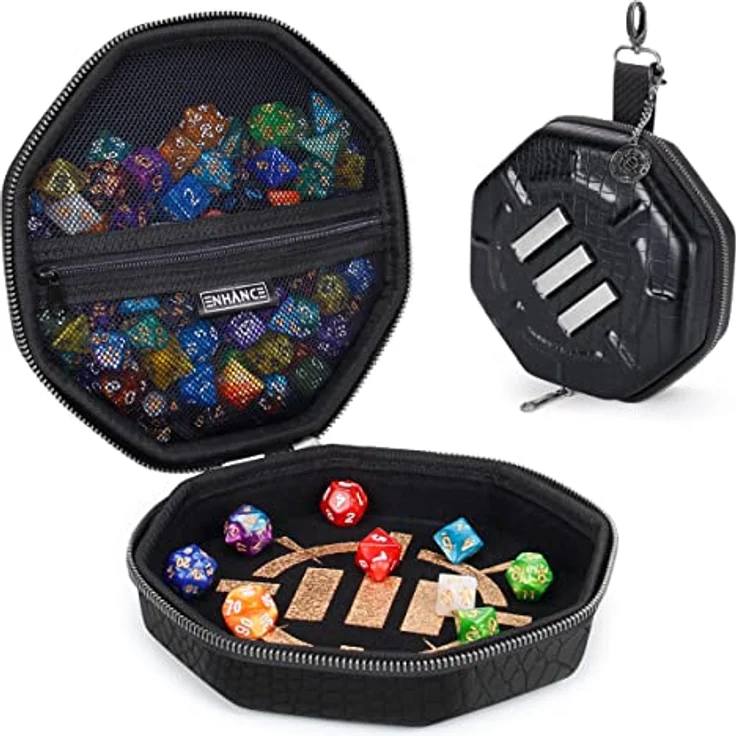 ENHANCE DND-Würfelablage und Würfeletui – Collector's Edition bis zu 150 D&D-Würfel – Dragon Schwarz – Bild 1