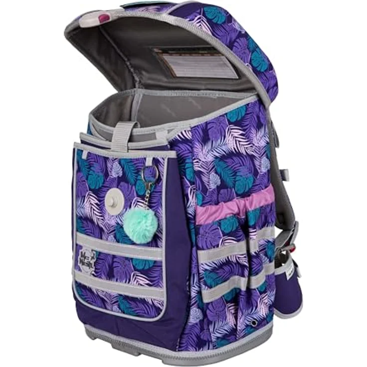 McNeill Schulranzen-Set COMPACTO, 5tlg. - Kollektion 2024, im Dschungel-Design mit verstellbaren Gurten und Hauptfach für Grundschüler, Maße 27 x 38 x 17 cm – Bild 5