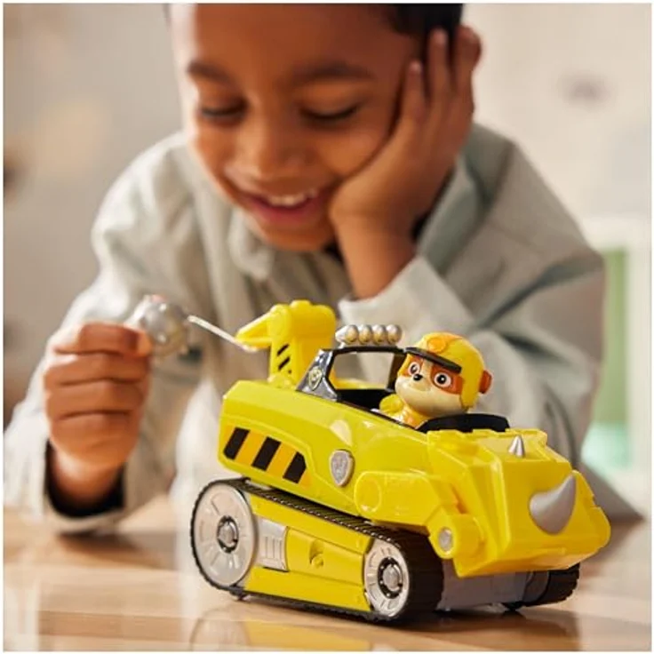 Spin Master Paw Patrol Jungle Pups, Spielzeug-Auto Nashorn-Dozer mit abnehmbarer Rubble-Figur – Bild 9