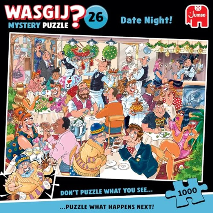 Jumbo Wasgij Mystery 26 – Valentinstag – Datum Nacht – Puzzle für Erwachsene mit 1000 Teilen aus 100% recyceltem Karton – Bild 1