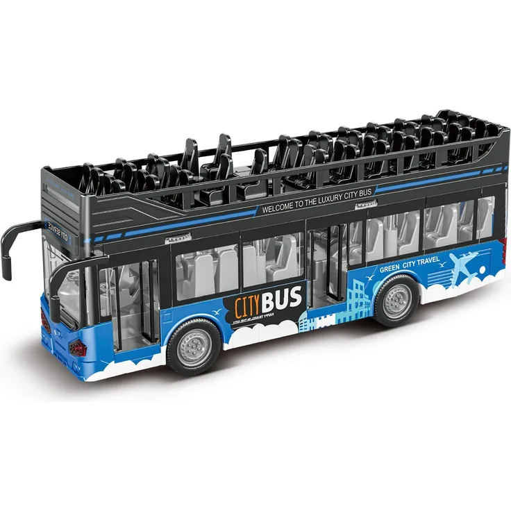 Esun Spielzeug-Bus AutoSpielzeug, DoppeldeckerBus mit Sound und Licht, Set für junge 2-5 Jahre