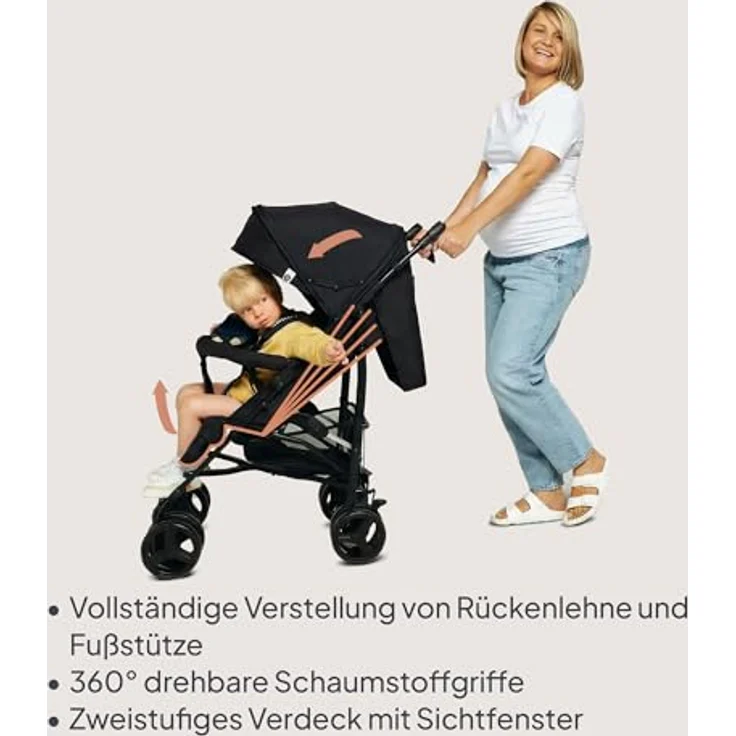 Lionelo Irma Buggy, leichter Kinderwagen ab 6 Monate, 7 kg, Liegeposition mit 5-Punkt-Sicherheitsgurt und Einkaufskorb – Bild 2
