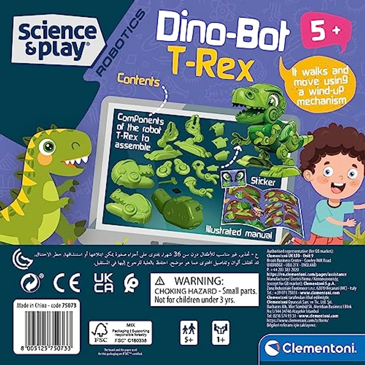 Clementoni 75073 Science & Play Dino Bot T-Rex, pädagogisches Bauset mit Spezialwerkzeugen für Kinder ab 8 Jahren, Mehrfarbig, hergestellt in Italien – Bild 3