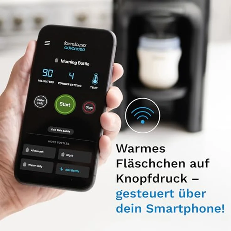 Baby Brezza Babyflaschenwärmer Formula Pro Advanced, WiFi Flaschenzubereiter mit App-Steuerung, individuell konfigurierbar, für alle Milchpulvermarken, 30 Sekunden Zubereitungszeit – Bild 2