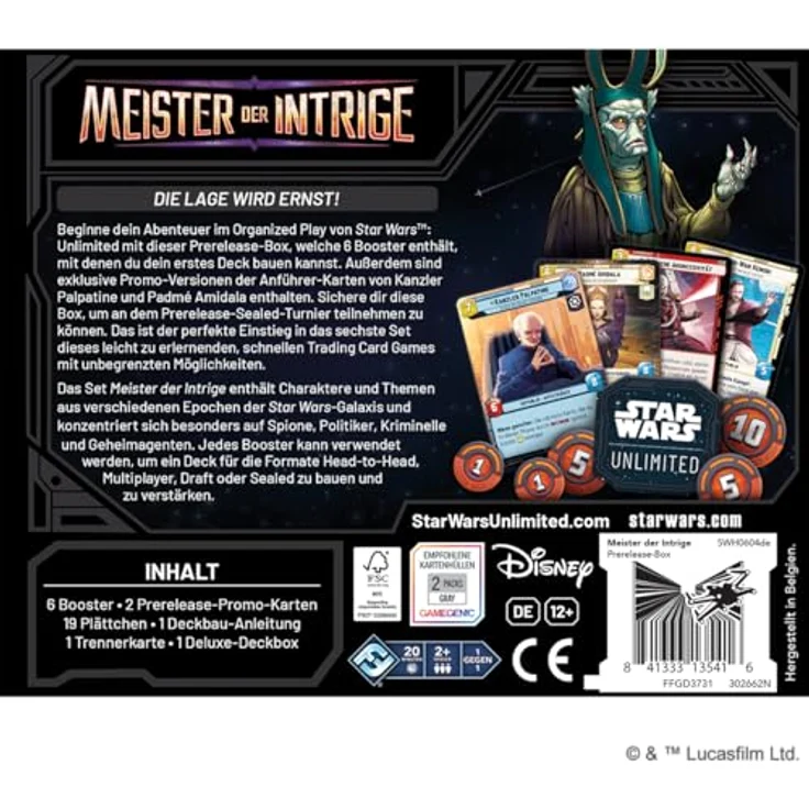 Asmodee FFG Star Wars: Unlimited TCG - Pre Release Box "Meister der Intrige" mit 6 Booster Packs, exklusive Promo-Karten und komplettes Turnier-Kit, für 2+ Spieler, ab 12 Jahren, Deutsch – Bild 3