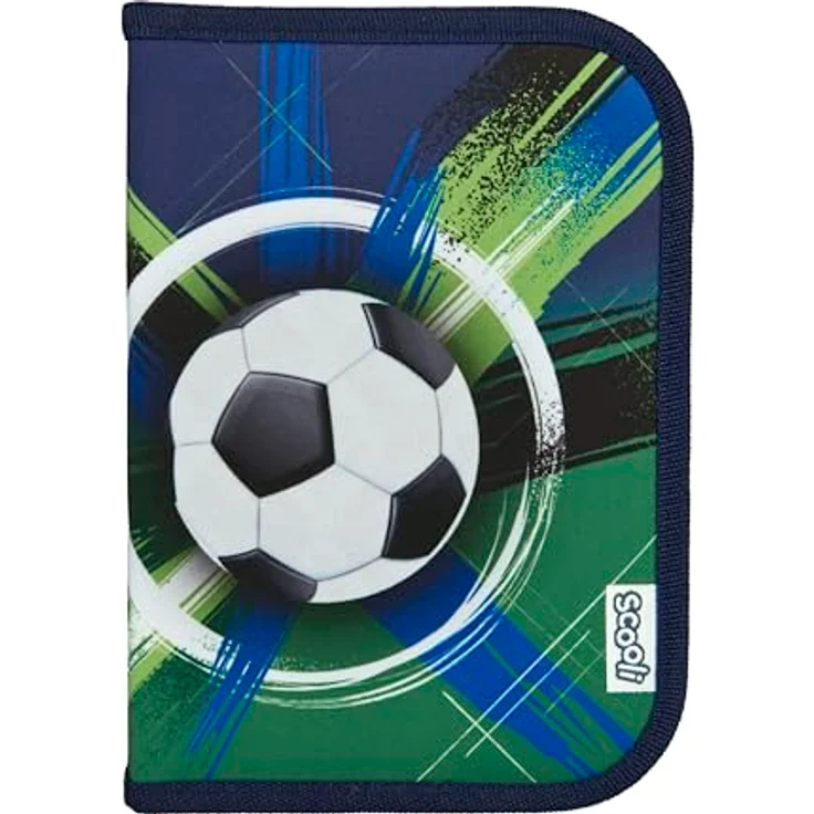 Scooli Gefülltes Schüleretui Soccer Champ, Federmäppchen mit 14 Buntstiften, 2 Bleistiften, Lineal & Zubehör, Robust und Ergonomisch, Ab 6 Jahren – Bild 1