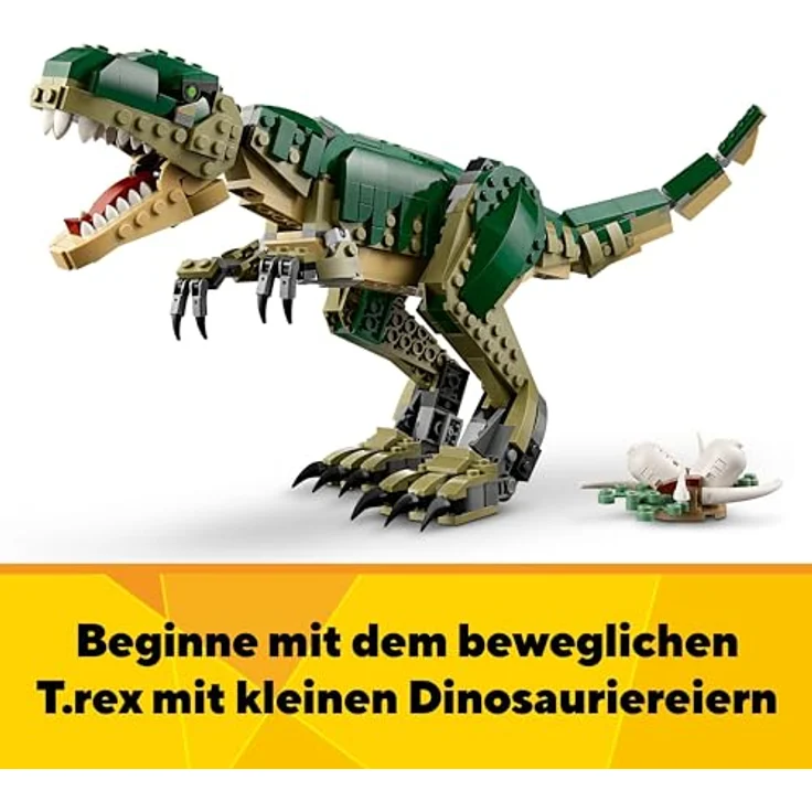 LEGO Creator T.Rex, 3-in-1-Dino zum Umbauen in einen Triceratops oder Pterodaktylus, bewegliches Dinosaurier Modell für Kinder, Geschenk für Jungen und Mädchen 31151 – Bild 4