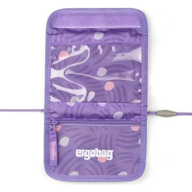 ergobag Brustbeutel Geldbeutel, Mini Portemonnaie mit Kleingeldfach, Sichtfenster, verstellbare Umhängeschlaufe, recyceltes Material, Bärenwelt Design – Bild 2
