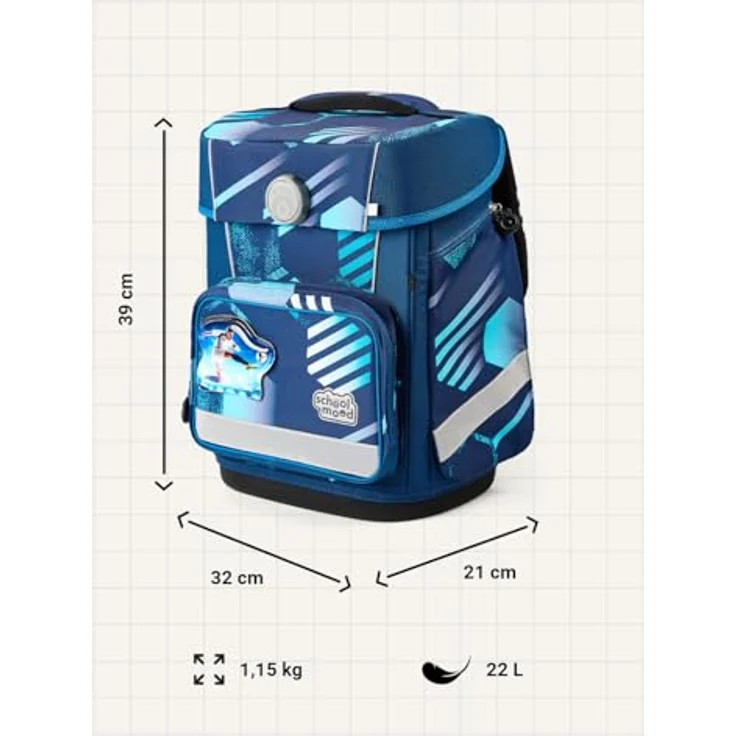 SCHOOL-MOOD Champion Maxx Pro Schulranzen-Set 6-teilig, höhenverstellbar, 22 L, ca. 1,1 kg – Motiv Jonas (Fußball), für Grundschule 1.–4. Klasse, Modell 2026 – Bild 4