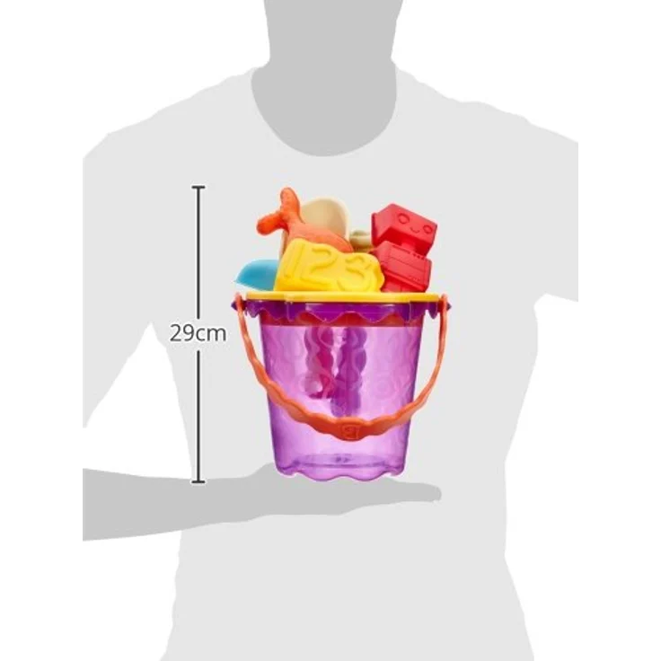 B. toys Sandspielzeug 11 Teile mit Tasche –Sandkasten Spielzeug, Strand, Spielplatz mit Eimer, Schaufel, Sandförmchen, Kipper – Spielzeug ab 18 Monaten – Bild 5