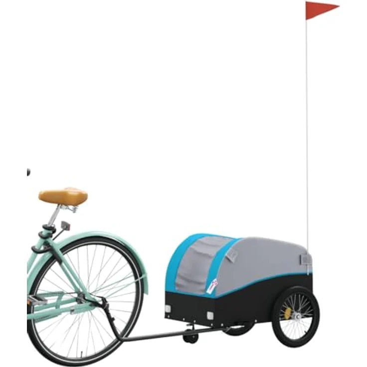 vidaXL Fahrradkinderanhänger, Eisen, 30 kg maximale Belastbarkeit, Schwarz und Blau – Bild 4