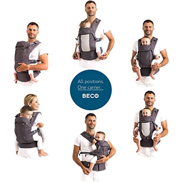 Beco 8 Babytrage Neugeborene ab Geburt bis Kleinkind - Hybrid Baby Trage mit verstellbarem Sitz - Babytrage ab Geburt - Ergonomischer Baby Tragegurt & Baby Carrier - 3,2-20 kg (Aquamarine) – Bild 10