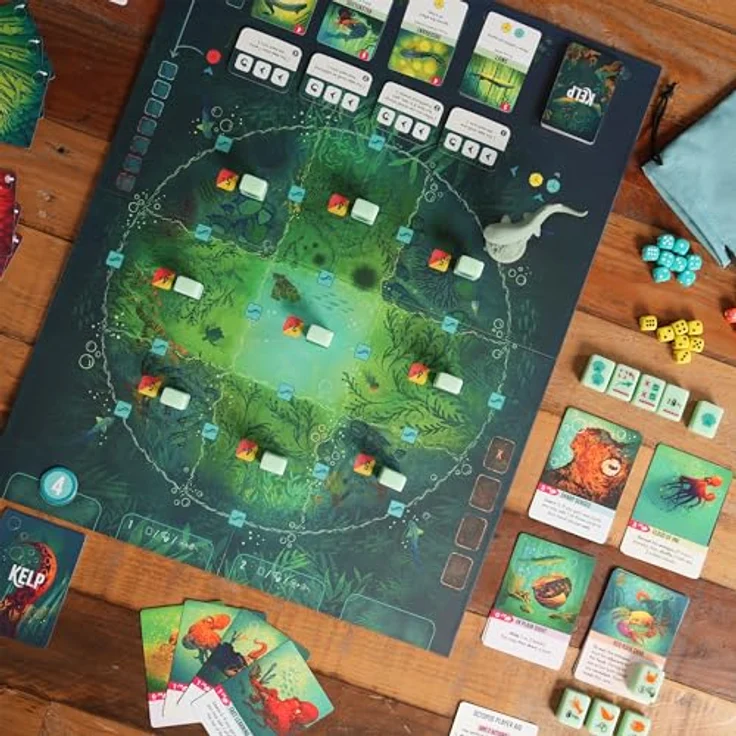 Wonderbow Kelp - Hai vs. Oktopus Brettspiel, asymmetrisches Strategiespiel für 2 Personen, für Erwachsene & Kinder ab 10 Jahren, mit wunderschönen Illustrationen – Bild 2
