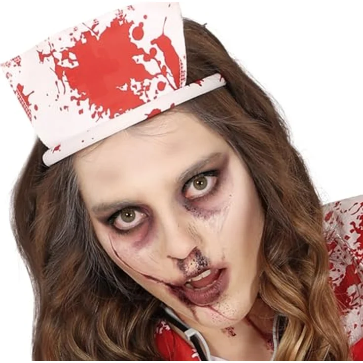 FIESTAS GUIRCA Zombie Krankenschwester Kostüm, Weiße Blutige Krankenschwester Uniform für Erwachsene Damen, Größe 36-38 M – Bild 4