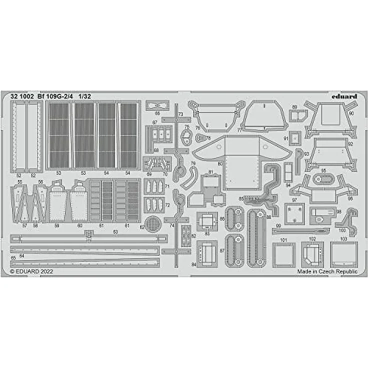 Eduard Sprue Brothers 1:32 Big ED Bf109G-2 Bf109G-4 Super Detail-Set mit 3 bemalten Masken und geätzten Teilen, EDUBIG33148 – Bild 2