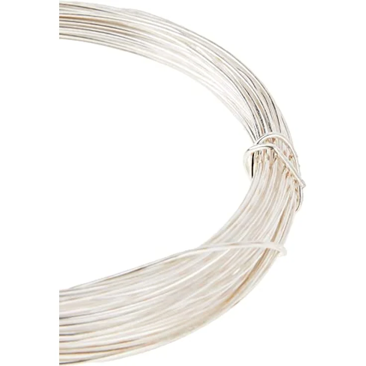 Glorex 6 2220 149 - Silberdraht mit Kupferkern versilbert, 0,8 mm x 6 m, zum Basteln, Binden von Gestecken und Kränzen oder zur Schmuckherstellung – Bild 3