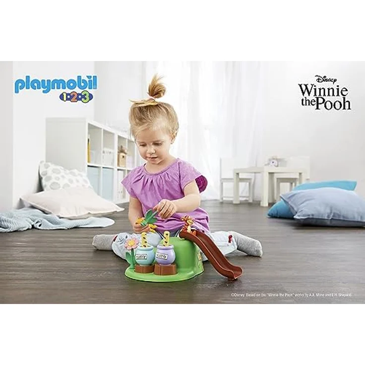 PLAYMOBIL 71317 1.2.3 & Disney: Winnies Tiggers Bienengarten Spielset, mit Bienenhüpfstäben und Steckblumen, mehrfarbig – Bild 6