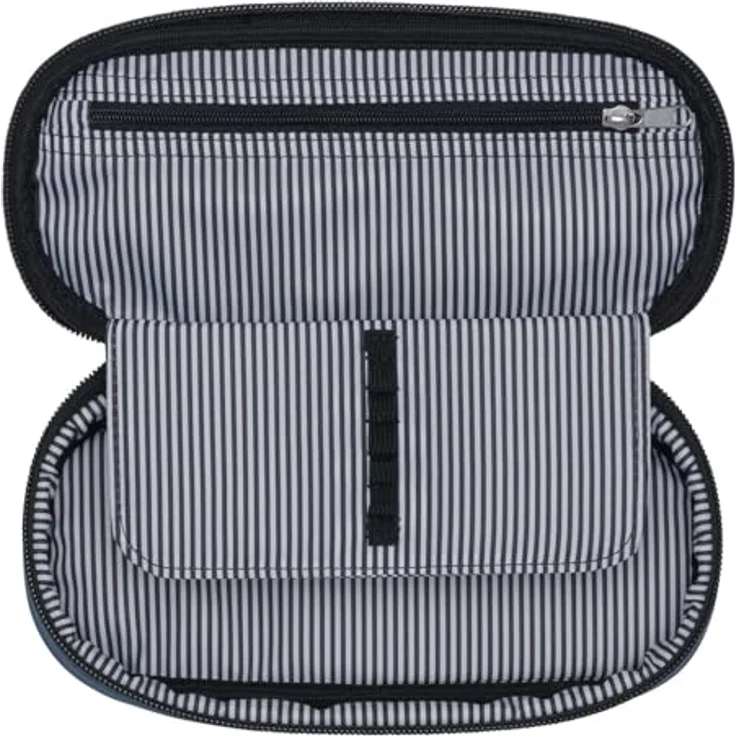 Beckmann Norway Ovales Schlamperetui, Federmäppchen aus Polyester, grün Colorblock – Bild 2